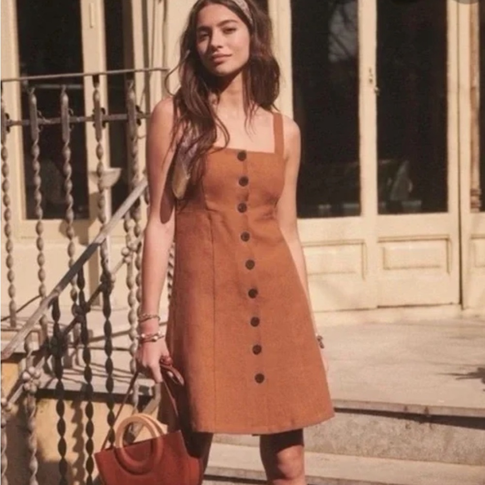 Sezane Jade Dress - Mocha - size 38